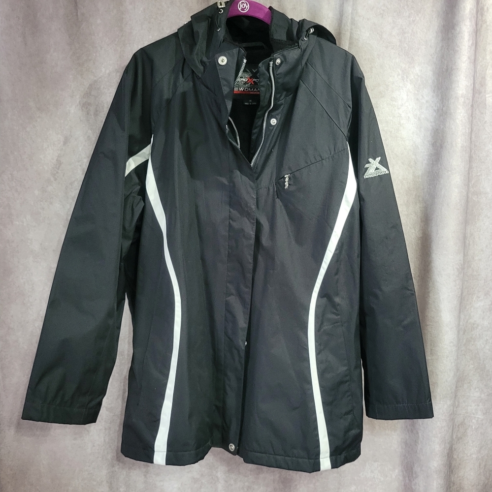 Women's ZeroXposur Black and White Hooded Jacket‎ 1X